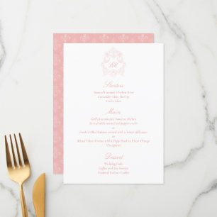 Sophisticated Classic Script Blush Pink Menu