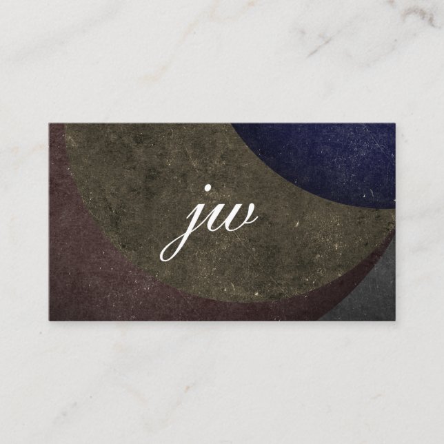 Sophisticated Coloured Texture with Monogram Business Card (Front)