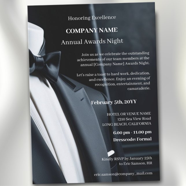 Sophisticated Company business award gala night  Invitation (Creator Uploaded)