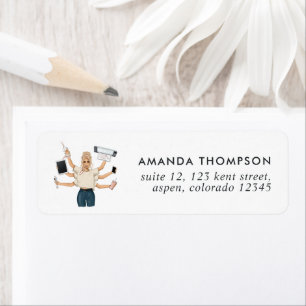 Sophisticated Crafting Queen Branding Design Return Address Label