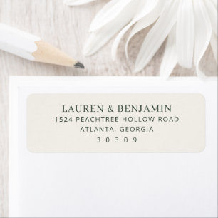Sophisticated Cream Minimalist Return Address Label