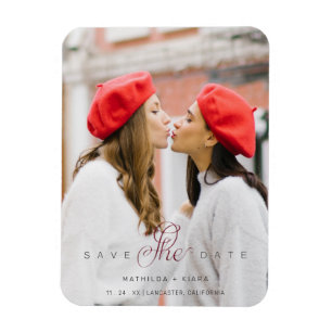 Sophisticated Custom Photo Couple Lesbian Gay Magnet