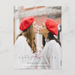 Sophisticated Custom Photo Couple Lesbian Gay Postcard