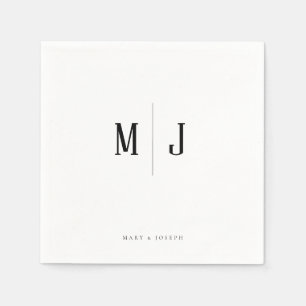Sophisticated Customisable Couple Initials Names Napkin