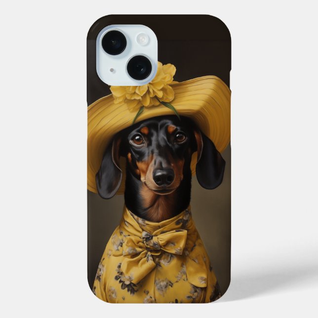 Sophisticated Dachshund in Yellow Case-Mate iPhone Case (Back)