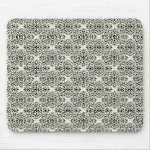 Sophisticated Damask Mousepad, Black and White Mouse Pad