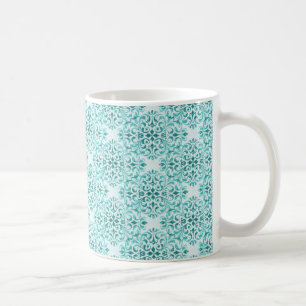 Sophisticated Damask Mug, Turquoise Coffee Mug