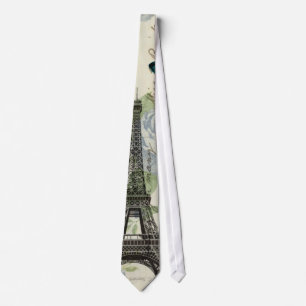 sophisticated damask swirls paris eiffel tower tie