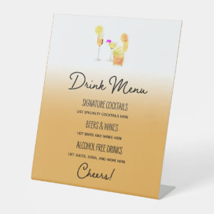 Sophisticated Drink Menu Pedestal Sign