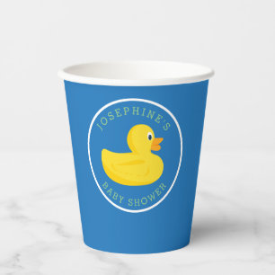 Sophisticated Duck Baby Shower Blue Custom Colour  Paper Cups