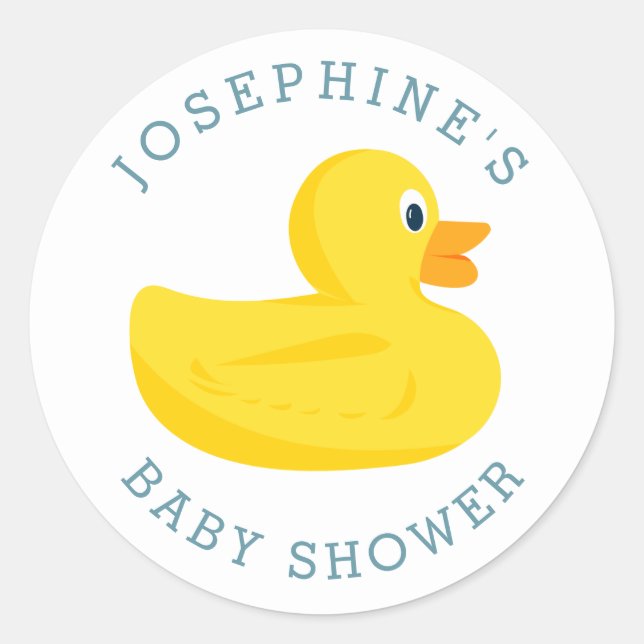Sophisticated Duck Baby Shower Stickers (Front)