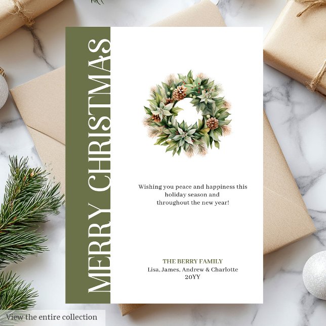 Sophisticated earthy colors Christmas greeting  Holiday Card (Sophisticated earthy colors Christmas greeting Holiday Card)