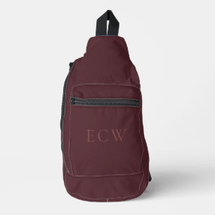 Sophisticated Elegant Faux Stamp Burnt Burgundy Sling Bag
