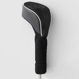 Sophisticated Elegant Faux Stamp Mottled Black Golf Head Cover
