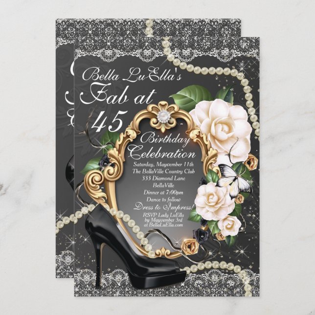 Sophisticated Elegant Party Invitations (Front/Back)