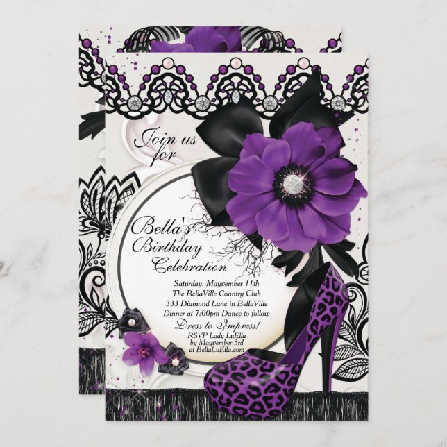 Sophisticated Elegant Party Invitations (Front/Back)