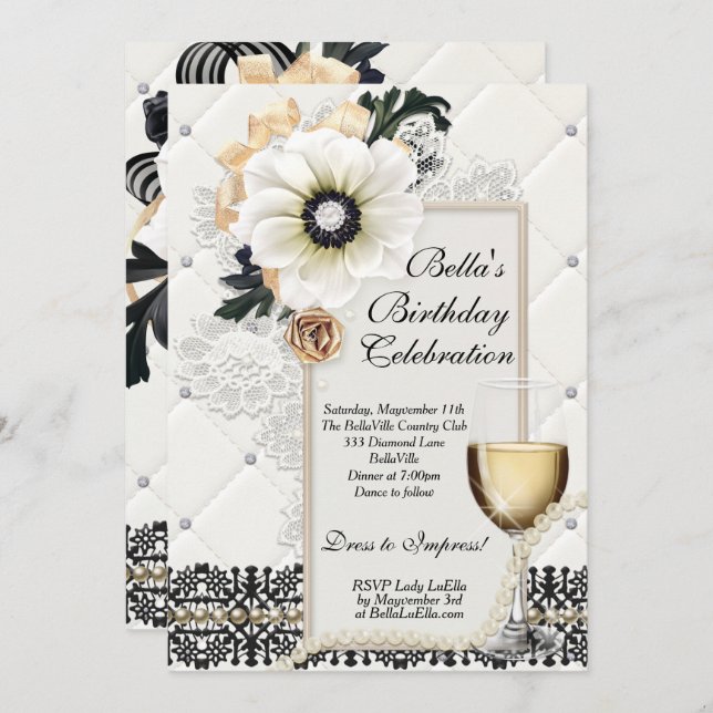 Sophisticated Elegant Party Invitations (Front/Back)