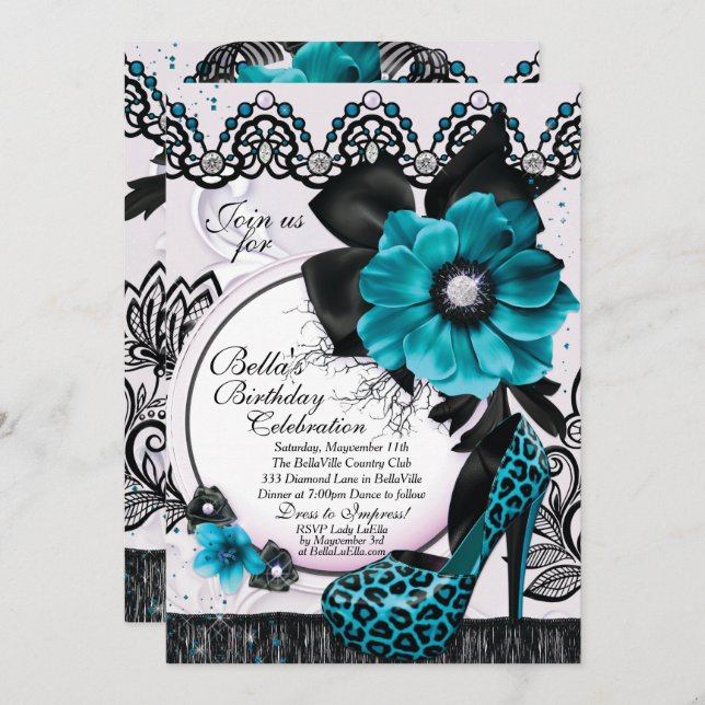 Sophisticated Elegant Party Invitations (Front/Back)