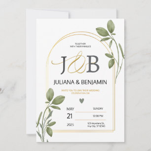 Sophisticated Elegant Wedding Invitation with Deli