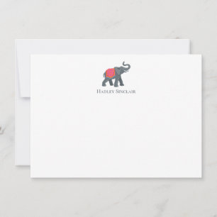 Sophisticated Elephant Icon Flat Note Card