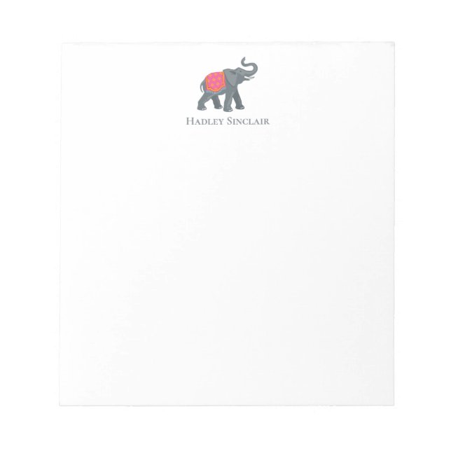 Sophisticated Elephant Icon Notepad (Front)