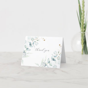 Sophisticated Eucalyptus Leaves and Foliage Thank  Thank You Card