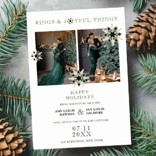 Sophisticated Exquisite Christmas Snowflakes Save The Date