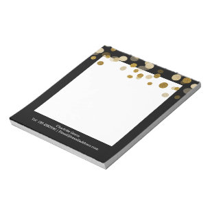 Sophisticated FAUX gold glitter Dots Personalised Notepad