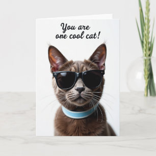Sophisticated Feline Birthday Card