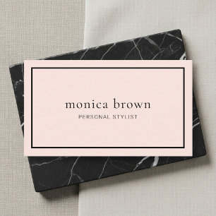 Sophisticated Feminine Minimalist Blush Pink Business Card