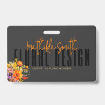 Sophisticated Floral Design Black Orange Flowers