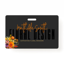 Sophisticated Floral Design Black Orange Flowers 
