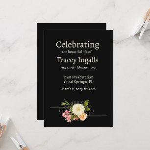 Sophisticated Floral Funeral Program 