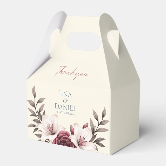 Sophisticated Floral Micro-Wedding Suite Favour Box (Front Side)
