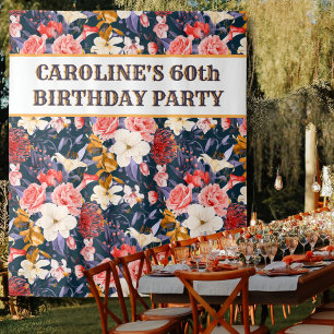 Sophisticated Floral Outdoor Garden 60th Birthday Tapestry