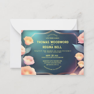 Sophisticated Floral Wedding Card