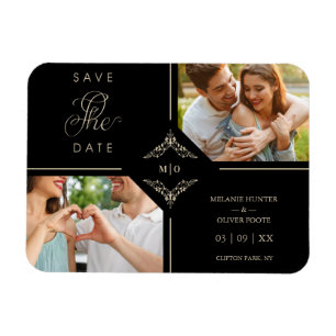 Sophisticated Flourish Wedding Ornamental Initials Magnet
