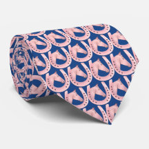 Sophisticated French Blue Pink Horse & Horseshoe