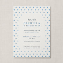 Sophisticated French Blue Polka Dot Kids Birthday