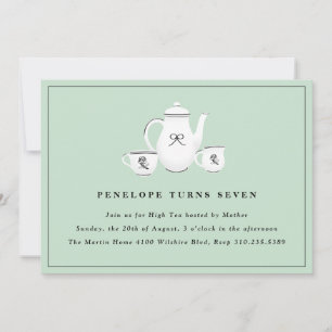 Sophisticated Girls High Tea Birthday Party Invitation