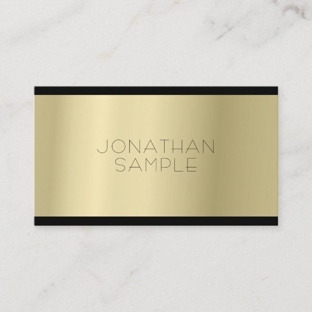 Sophisticated Glamour Gold Look Professional Luxe Business Card (Front)