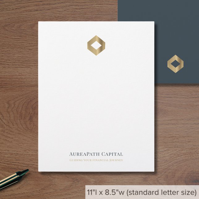 Sophisticated Gold Diamond Logo Custom Letterhead (Creator Uploaded)