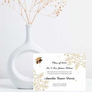 Sophisticated Gold Graduation Announcement
