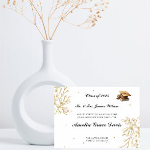 Sophisticated Gold Graduation Announcement