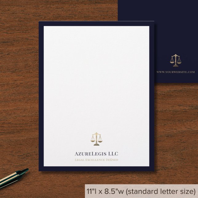 Sophisticated Gold Justice Scale Law Firm Custom Letterhead (Creator Uploaded)