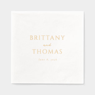 Sophisticated Gold Minimalist Names Foil Napkins