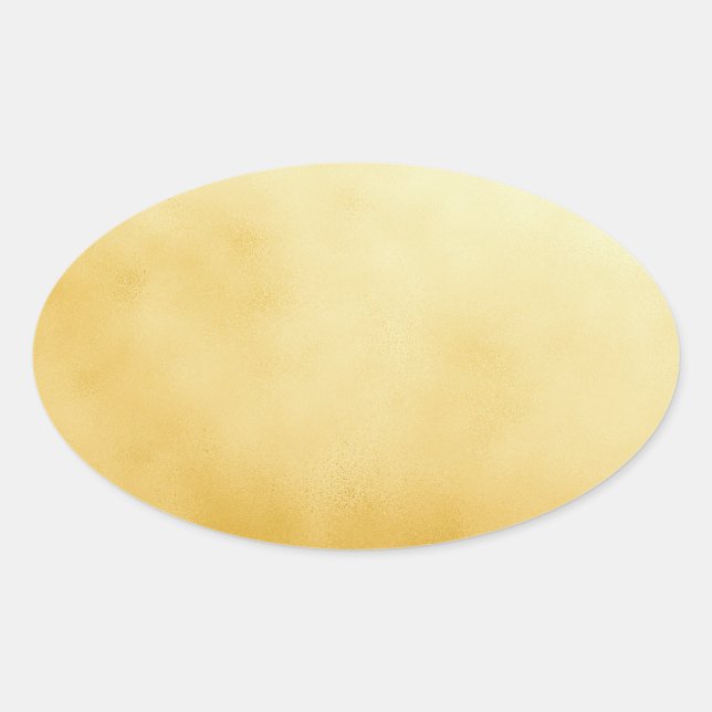 Sophisticated Gold Oval Foil Faux Oval Sticker (Front)