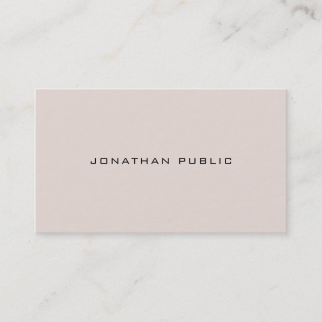 Sophisticated Gothic Font Modern Elegant Plain Top Business Card (Front)