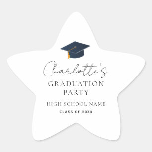 Sophisticated Graduate 2026 Journey Party Gear Star Sticker