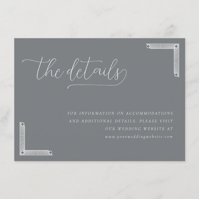 Sophisticated Gray Geometric Lines Enclosure Card (Front)